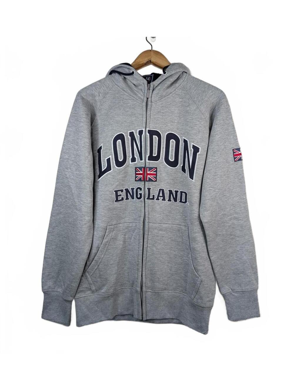K.K Apparel London England Zip-Up Hoodie Size L
